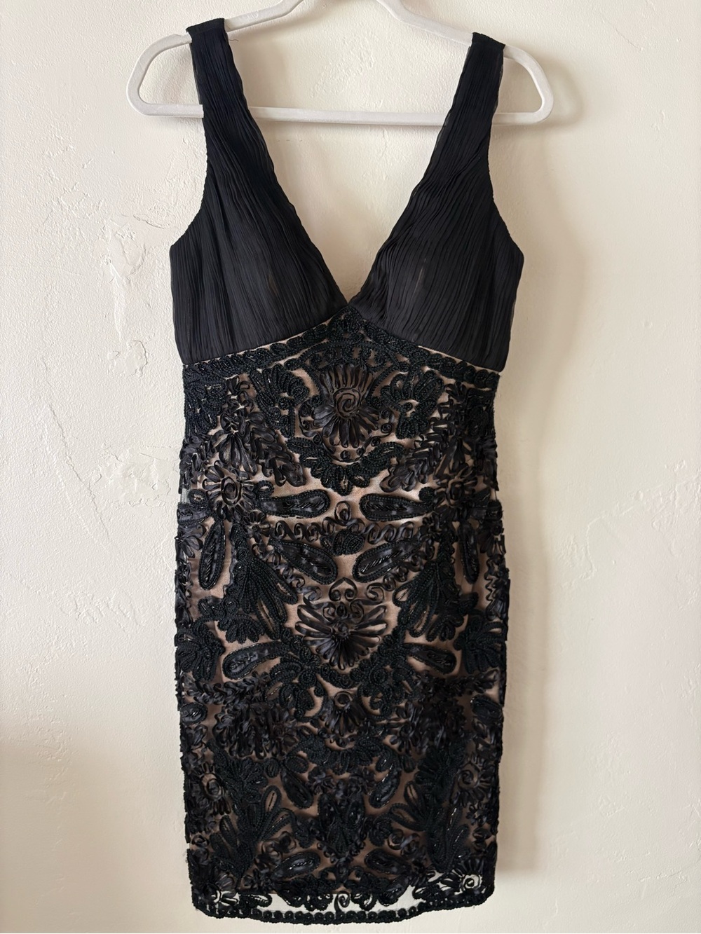 Sue Wong Nocturne Y2K Vintage Black Lace Mini Dress Whimsy Glam goth Sz 10
